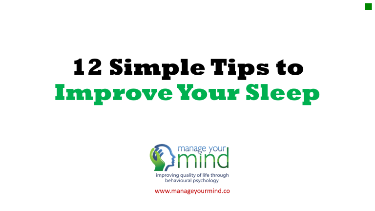 12 Simple Tips to Improve Your Sleep